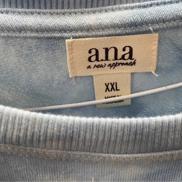 a.n.a Women’s Blue & White Tie-Dye Pullover Sweater Sz XXL - Picture 4 of 5